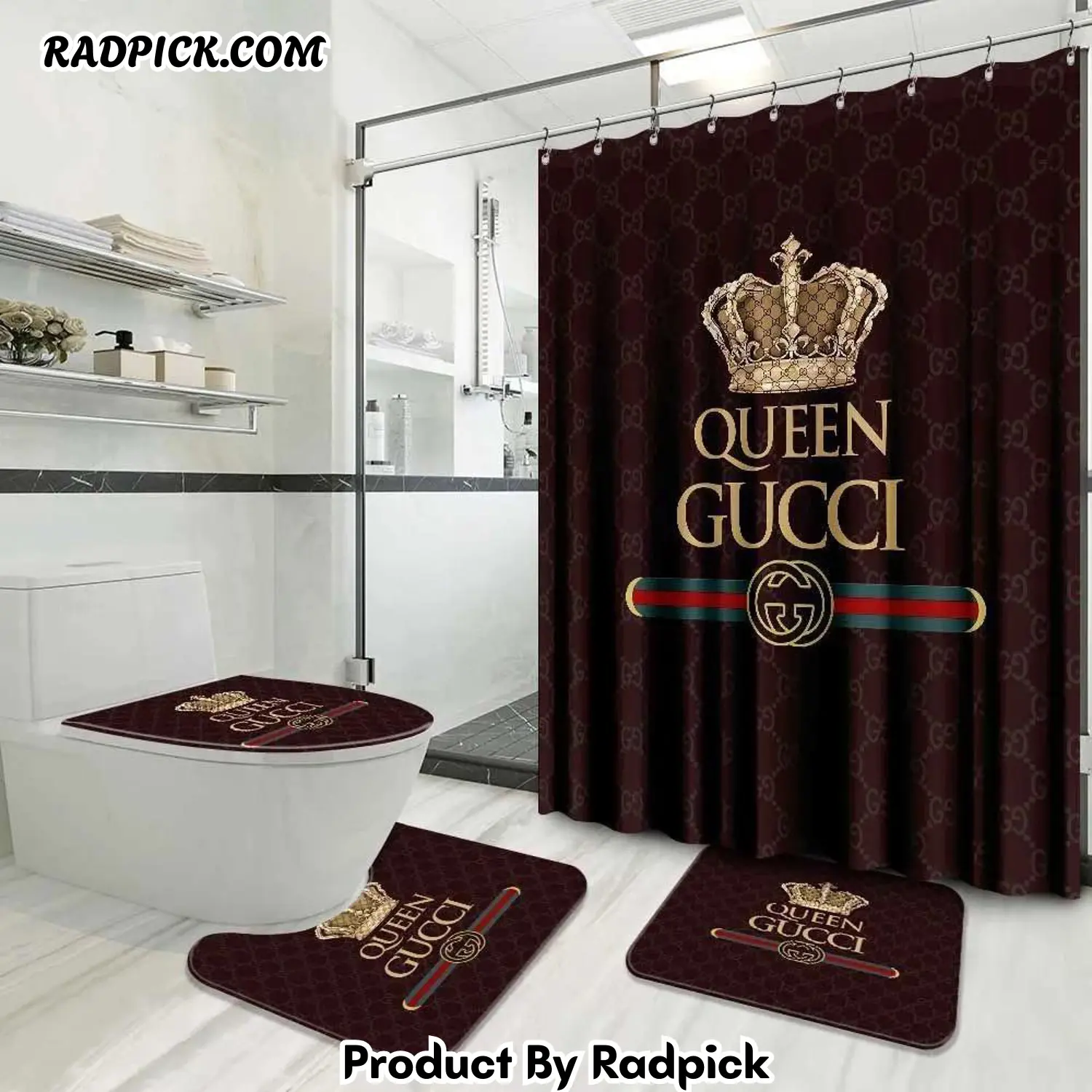 Gucci bathroom set luxury shower curtain waterproof luxury brand with logo gucci 6 176 bathroom set rp387793